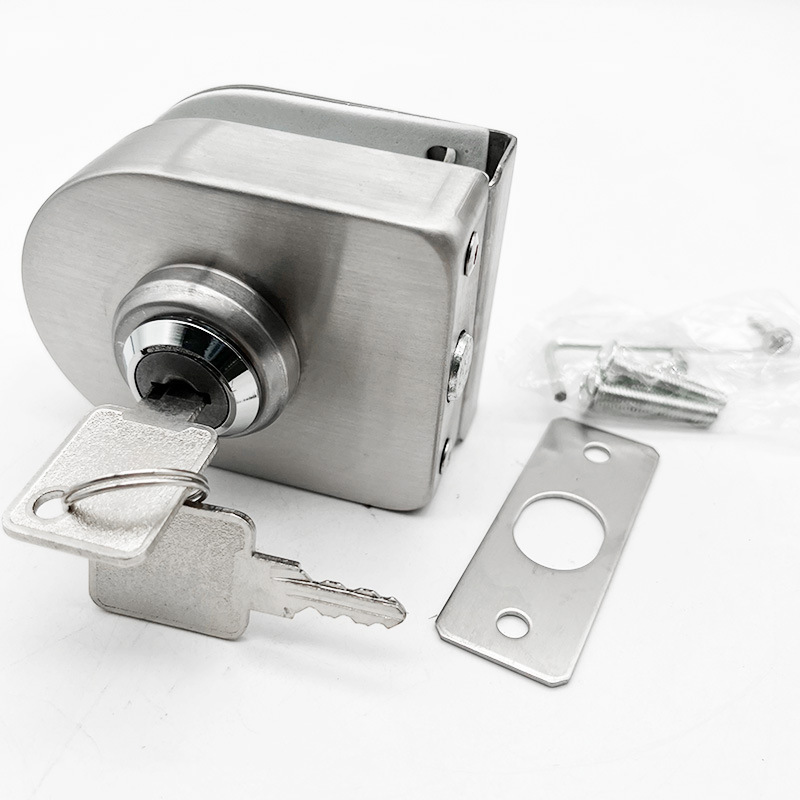 Factory cheap price office front shop frameless glass door latch lock single double glass door middle security lock