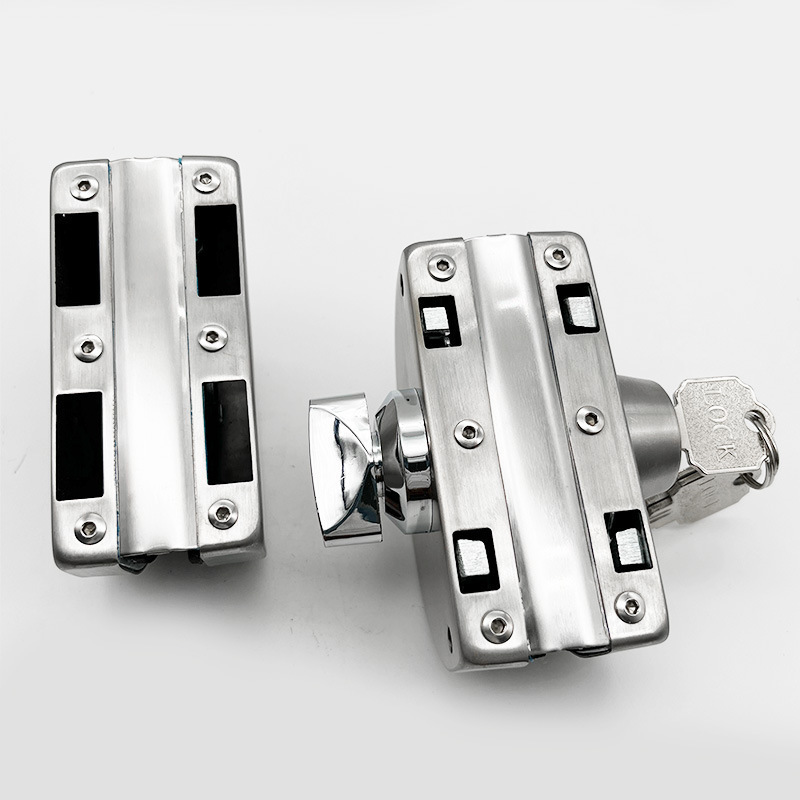 Top quality SS304 glass door lock frameless glass bolt hook lock security sliding patio door latch