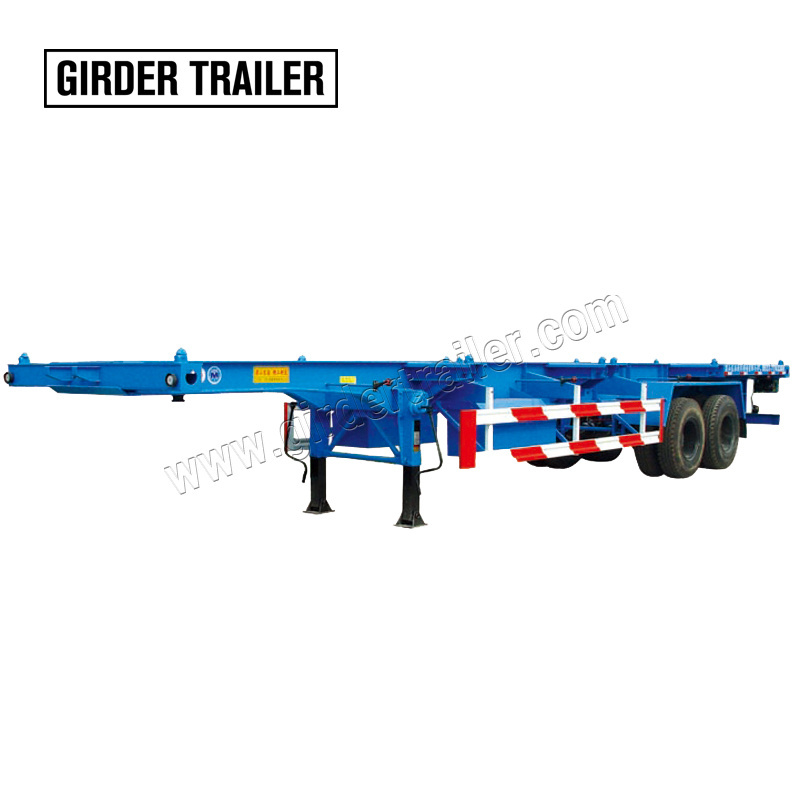 Liangshan Container Trailer Manufacturer 2 Axles 3 Axles 20 Foot 40 Feet skeleton Semi Trailer Chassis With Twist Locks