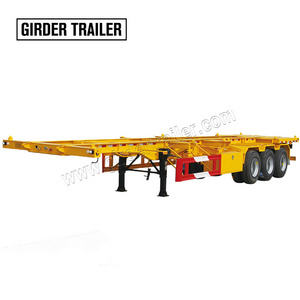 Liangshan Container Trailer Manufacturer 2 Axles 3 Axles 20 Foot 40 Feet skeleton Semi Trailer Chassis With Twist Locks