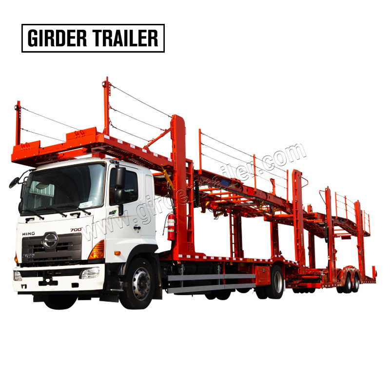 Hot sale new or used dual axle center axles u haul flat bed 10 car carrier dolly tow truck trailer for sale in Dubai