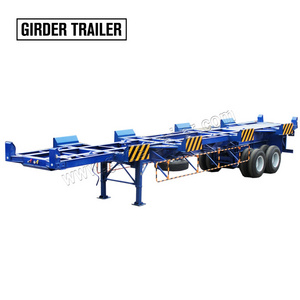 Double axles 65tons skeleton transporting port yard 45ft container bomb cart terminal semi trailer for sale