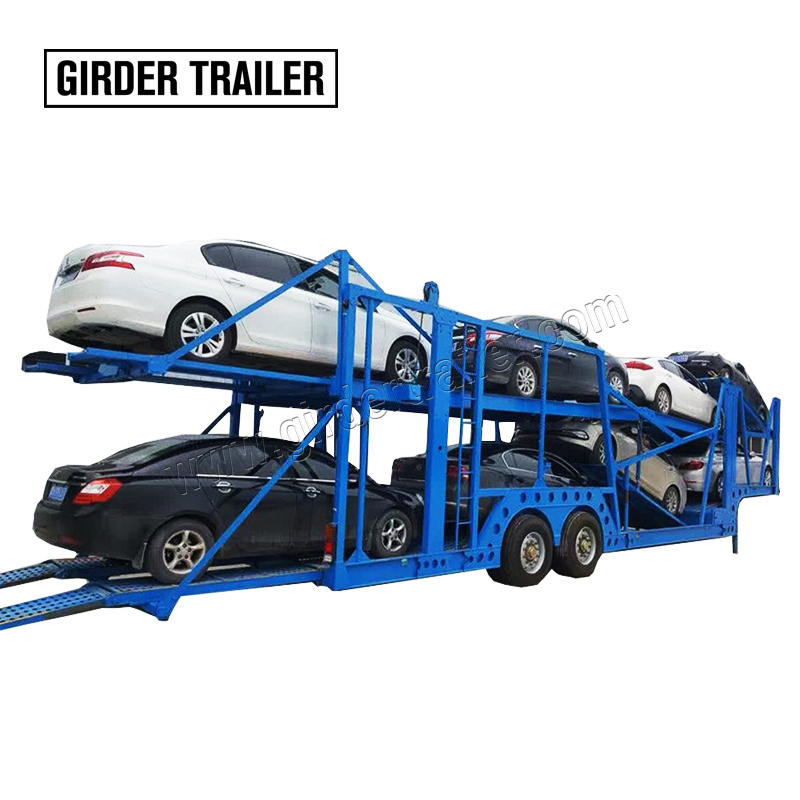 Hot sale new or used dual axle center axles u haul flat bed 10 car carrier dolly tow truck trailer for sale in Dubai