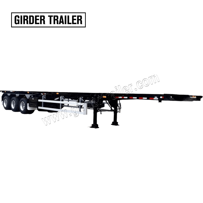 Good price 2/3 axles 20 ft 40 ft 60 tons 70 tons container delivery skeleton chassis truck semi trailer for sale in India