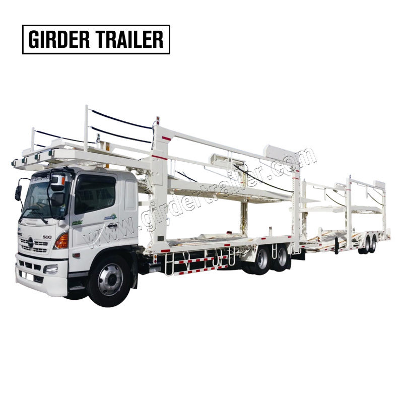 Hot sale new or used dual axle center axles u haul flat bed 10 car carrier dolly tow truck trailer for sale in Dubai