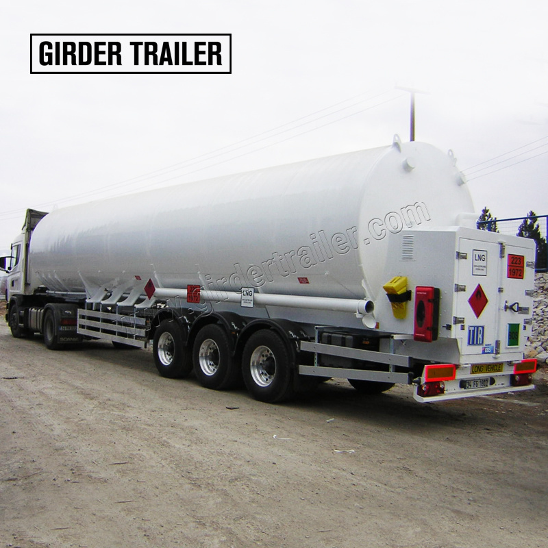 Tri axles 55cbm truck liquid oxygen CO2  cryogenic gas liquid nitrogen tank semi trailer for sale