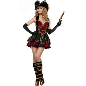 New female adult funny halloween sexy pirate queen plays costume