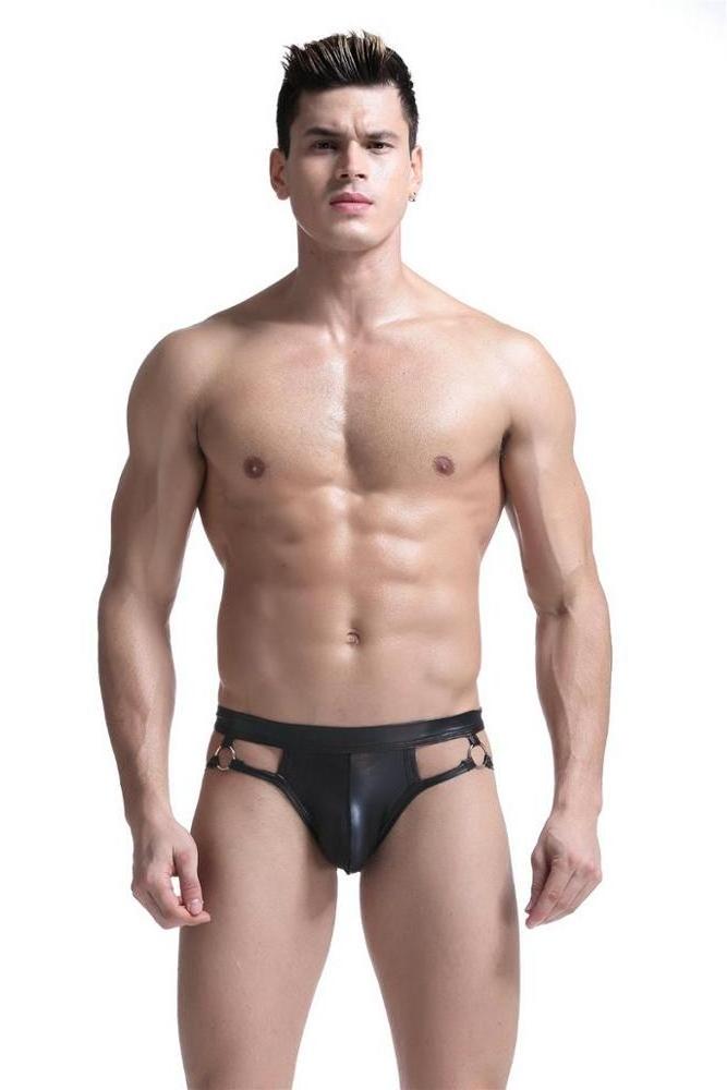 Gay men  PU leather sexy G strings thongs sexy underwear panty