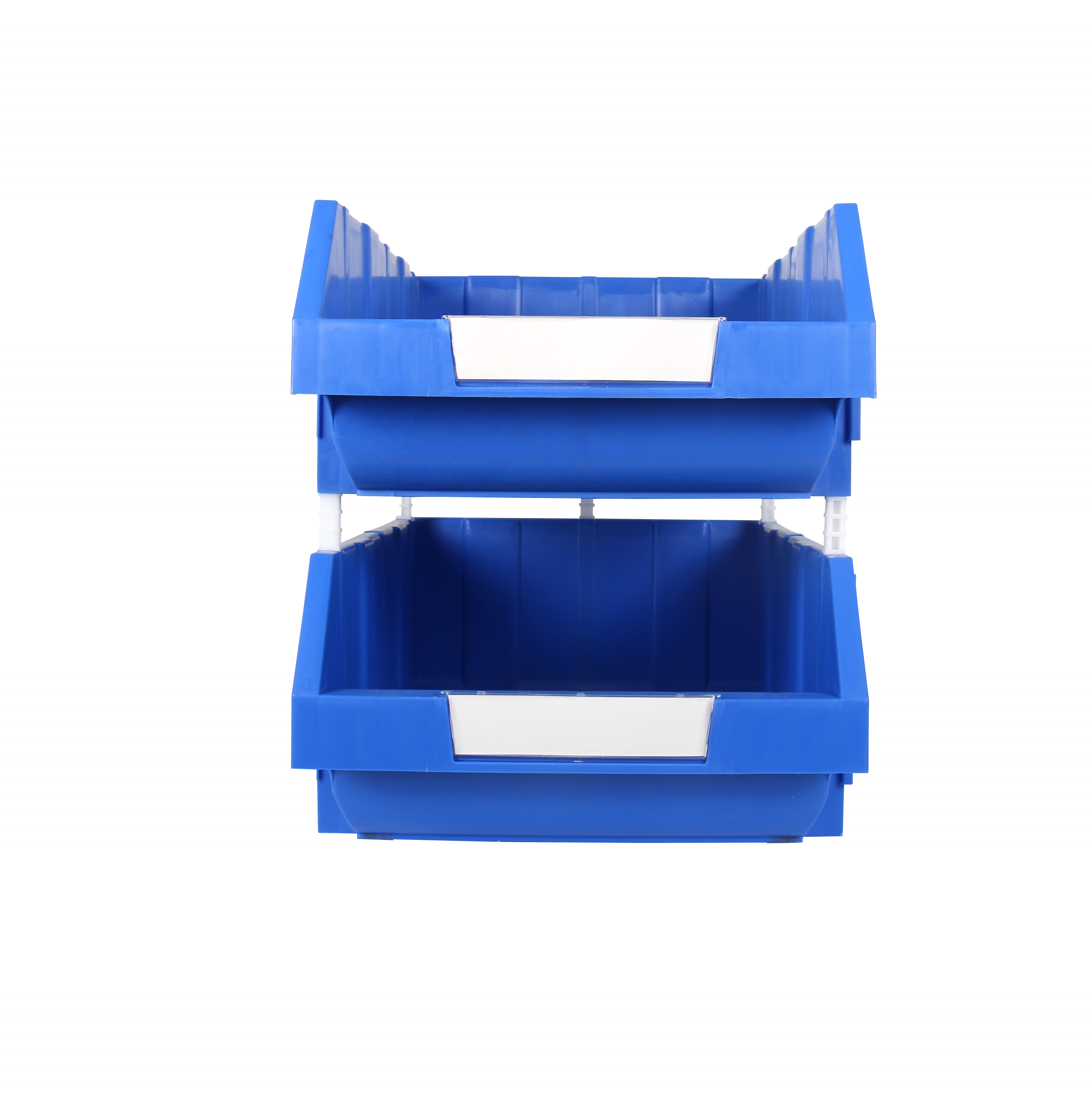 Plastic stackable bins storage and picking warehouse