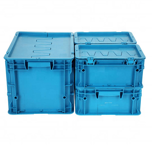 52L big loading EU type industrial plastic vertical storage box with hinged lid