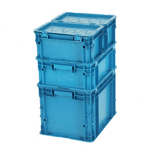 52L big loading EU type industrial plastic vertical storage box with hinged lid