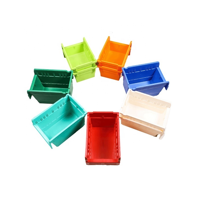 Warehouse Small Parts Tools Storage Picking Plastic Stackable Industrial storage bin with dividers for Racking and Shelf