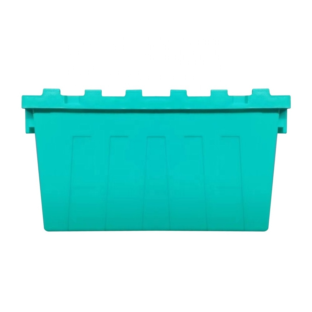 56L heavy duty containers big plastic storage box with hinged lid