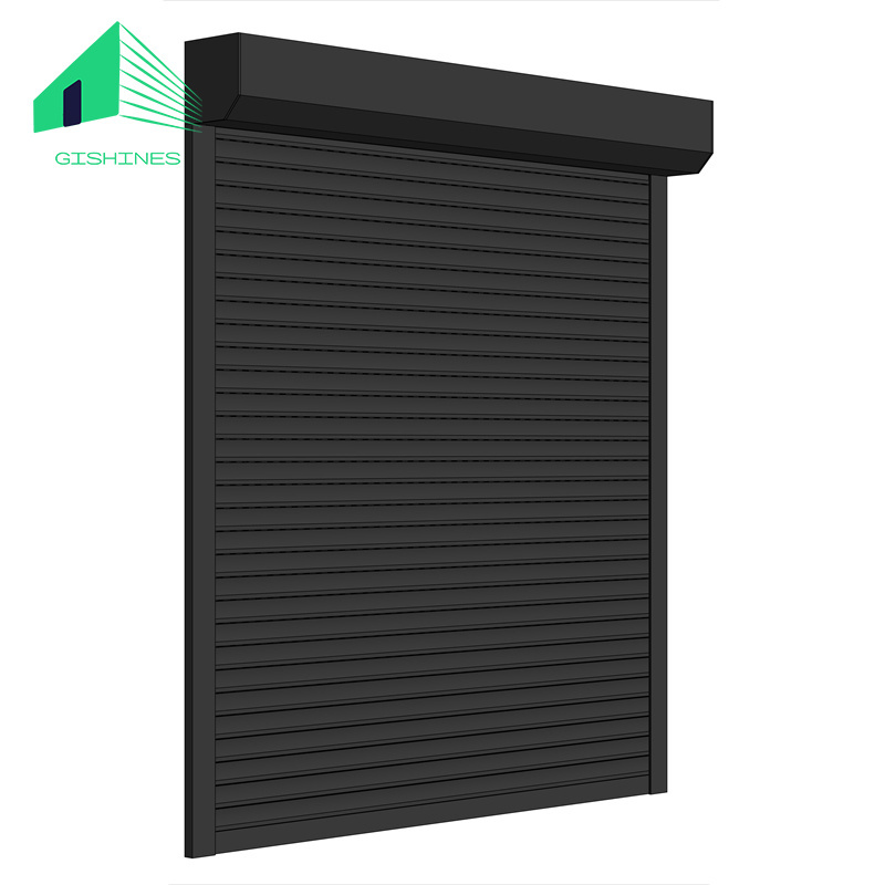 European standard roller shutter windows insulating manual door roller Aluminium Doors with privacy glass for transparency