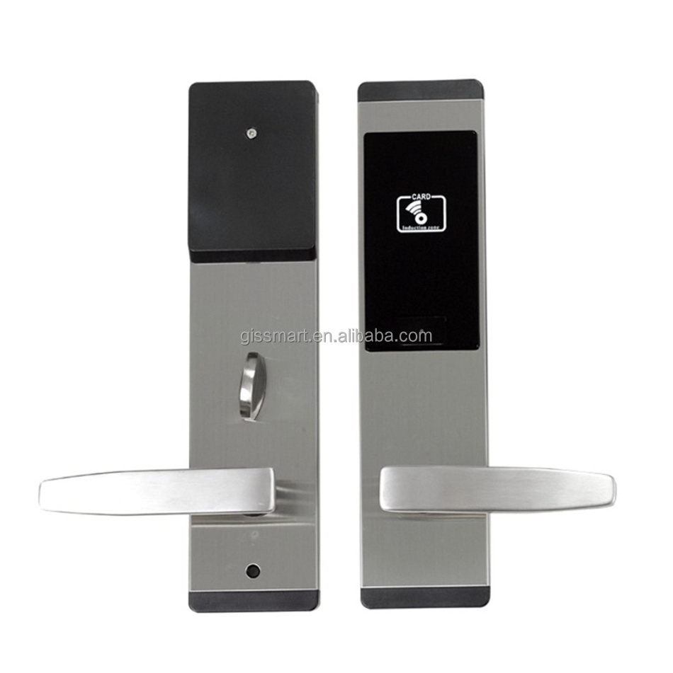 Smart Rfid Card Hotel Handle Lock Smart Swipe Electronic Hotel Id Card Lock System 125Khz or 13.56Mhz M1 Card Locking System