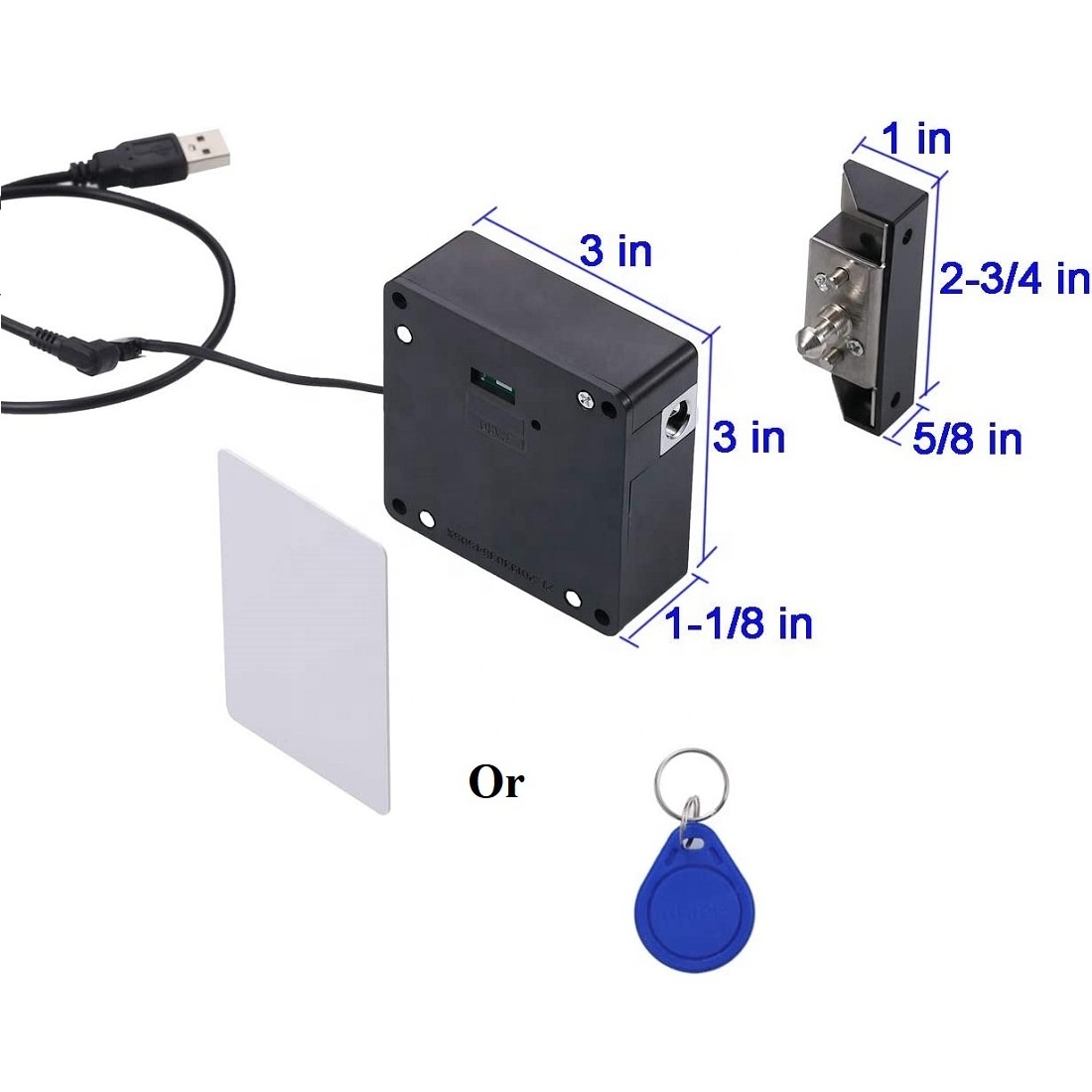 Rfid invisible electronic cabinet lock kit set hidden diy lock with usb cable for wooden cabinet drawer pantry locker rfid entry