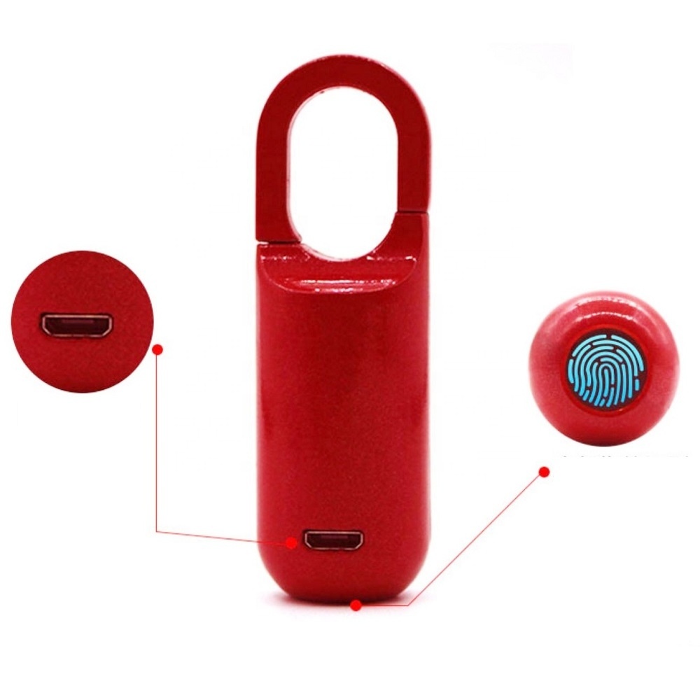 Mini Pocket Size Biometric Keyless Anti-Theft Portable Padlock Safety candado inteligente Electronic Smart Fingerprint Padlock