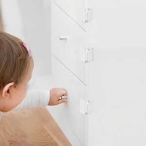 Child Safety Cabinet Locks Baby Proofing Cabinet Kitchen System No Drill Fix with Strong Adhesive Tape Pantry Locks Child Safety