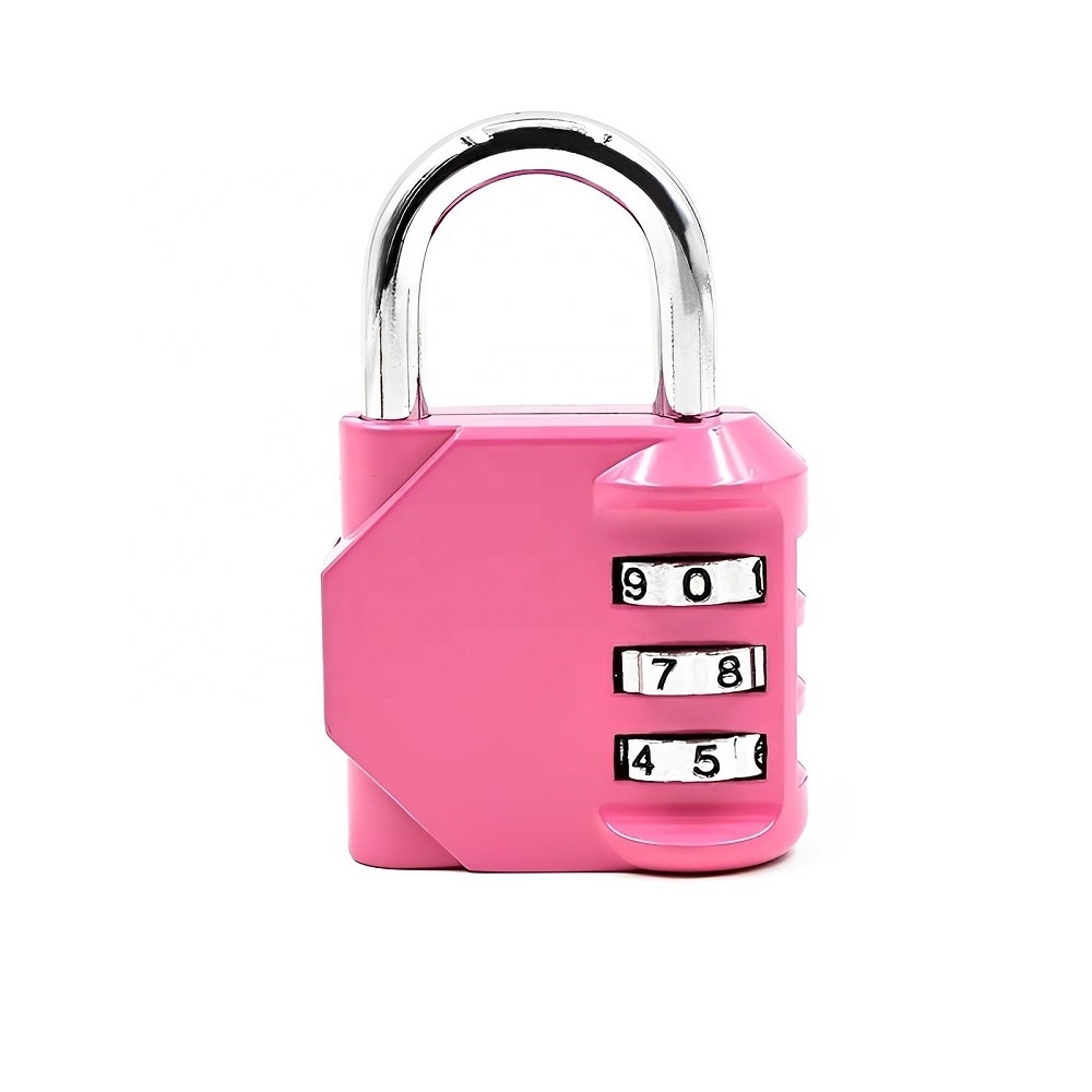 Factory price hot sale mechanical password padlock colorful high security pad lock 3 digit combination locks for luggage