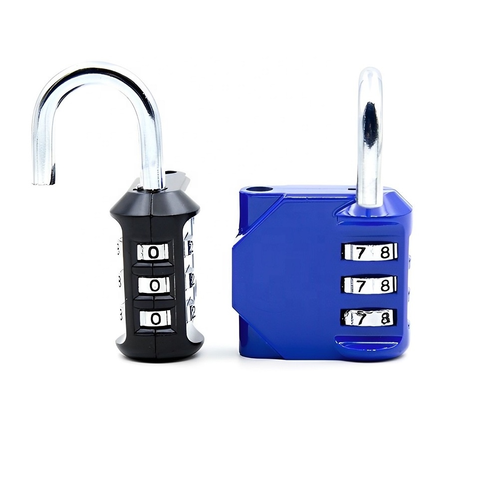 Factory price hot sale mechanical password padlock colorful high security pad lock 3 digit combination locks for luggage