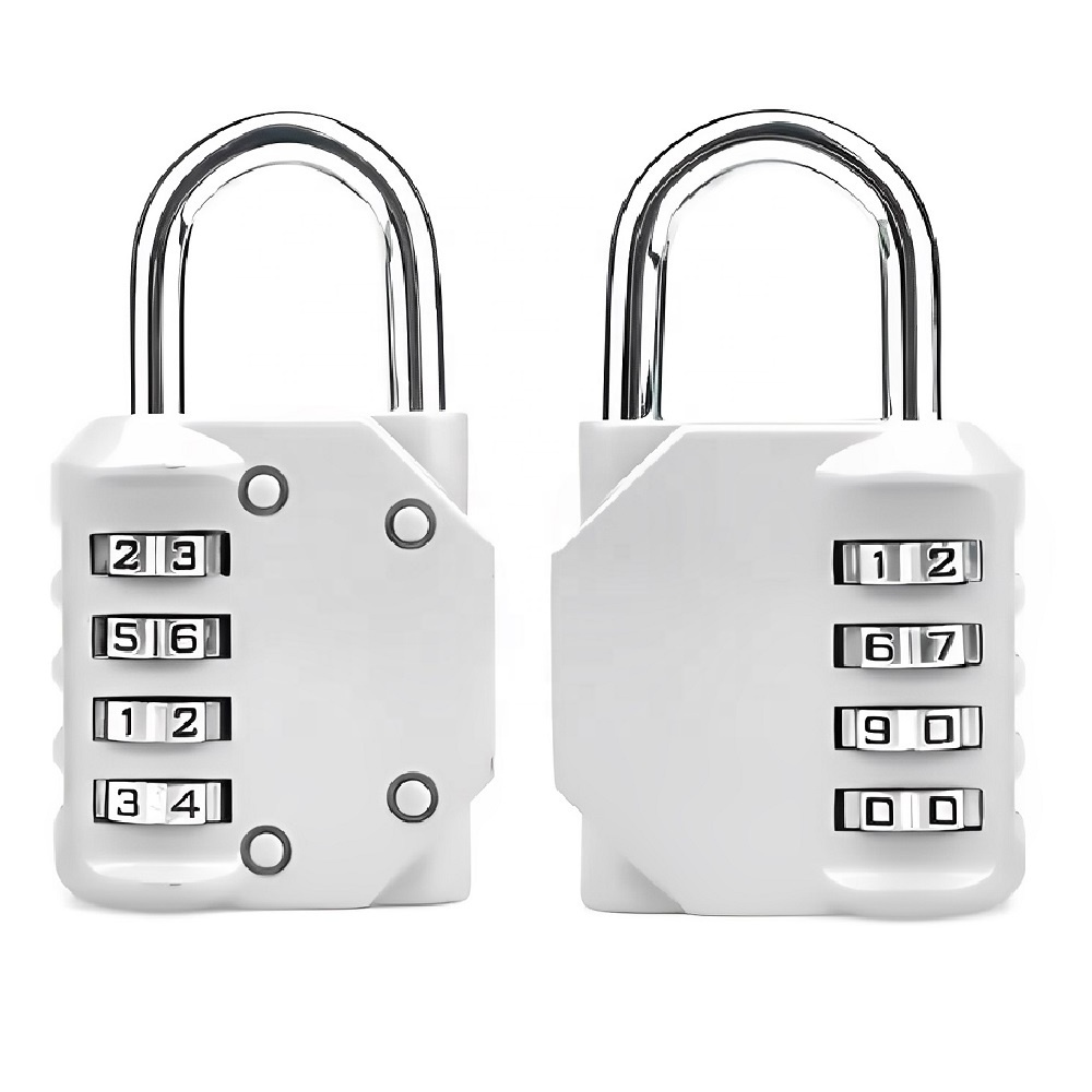 4 Number Resettable Password Padlock with Hardened Shackle Pad Luggage Lock for School Gym Locker Door Combination Lock 4 Digit