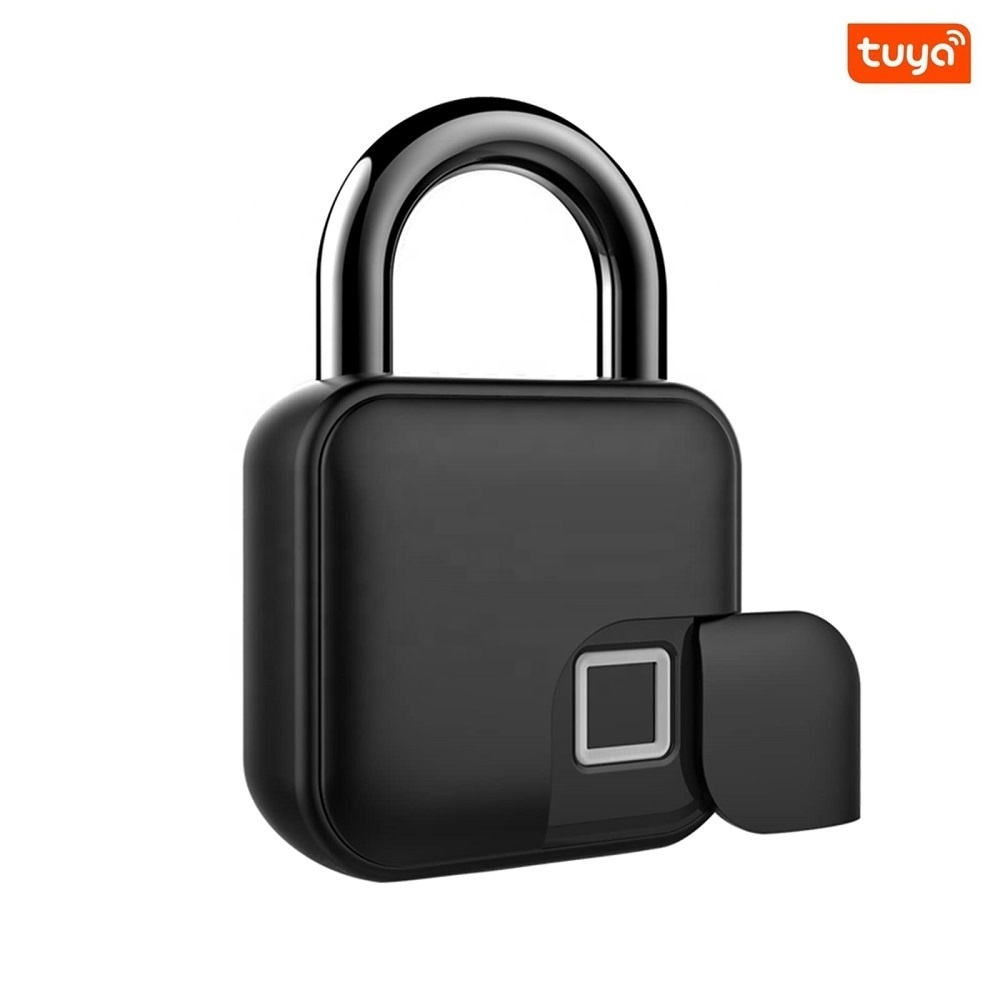 IP54 Waterproof Phone Fingerprint Pad Locks Usb Recharge Bluetooth Tuya Luggage Padlock Furniture Fingerprint Smart Cabinet Lock