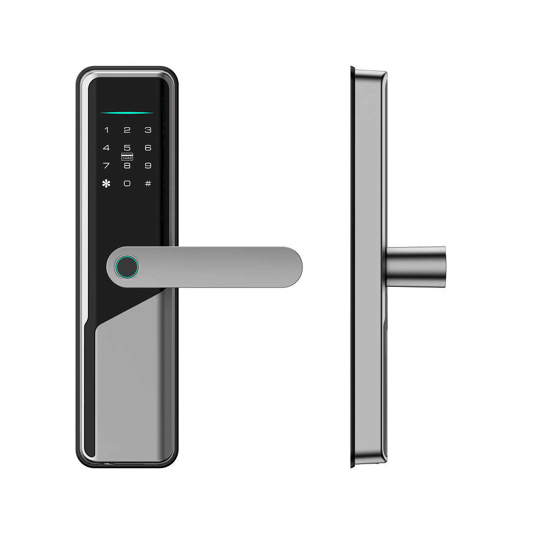 Factory tuya app keypad biometric front door lock keyless ttlock finger print password fingerprint smart lock door handle