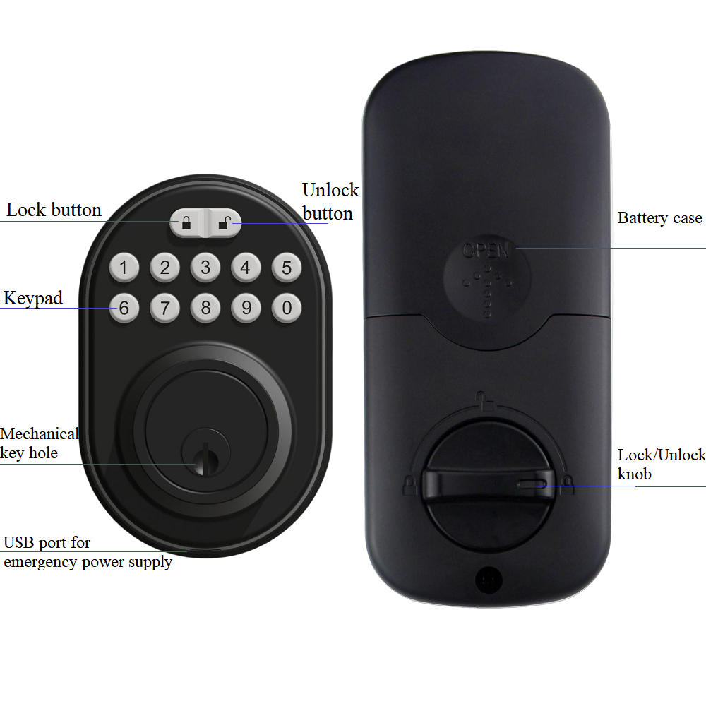 New Arrival Keyless Password Entrance Door Lock Smart Security Intelligent Code with Lever Single Latch Smart Lock Deadbolt