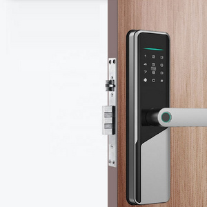 China factory tuya app electric digital home handle lock keyless ttlock biometric password smart door lock fingerprint usb lock