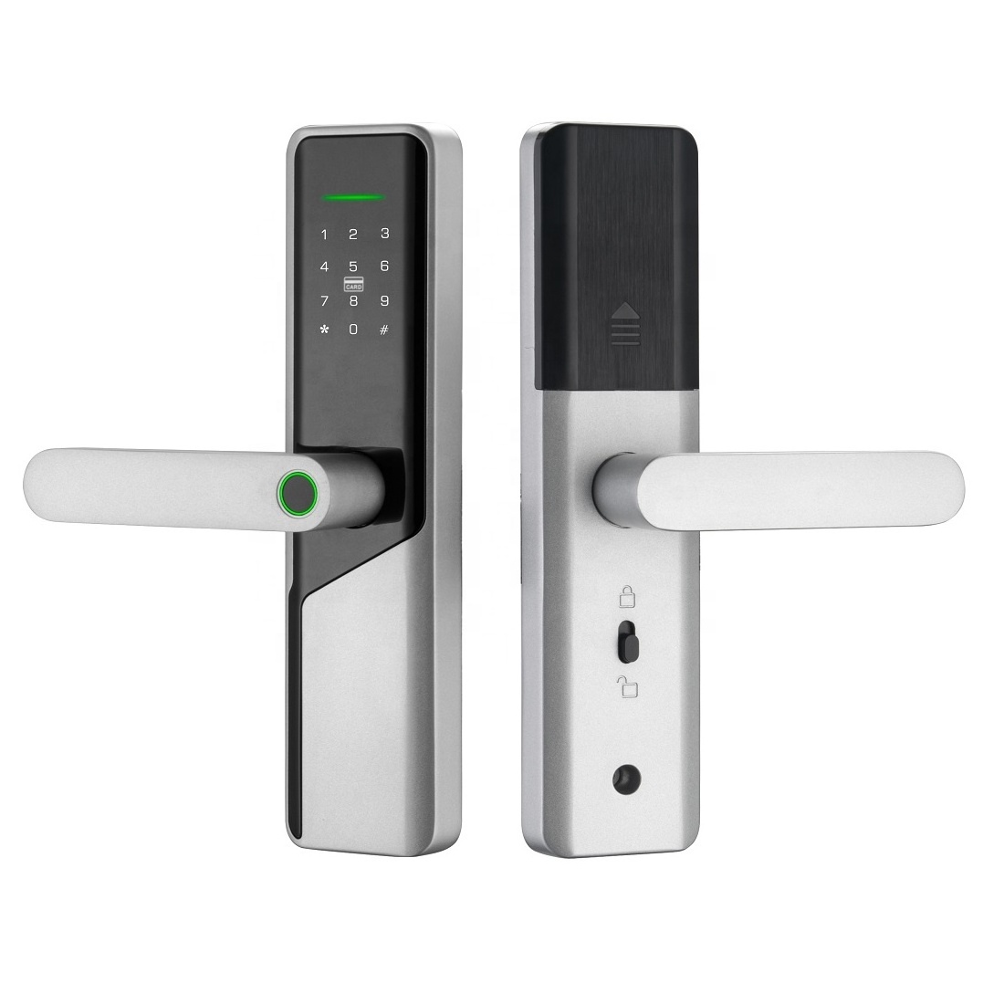 China factory tuya app electric digital home handle lock keyless ttlock biometric password smart door lock fingerprint usb lock