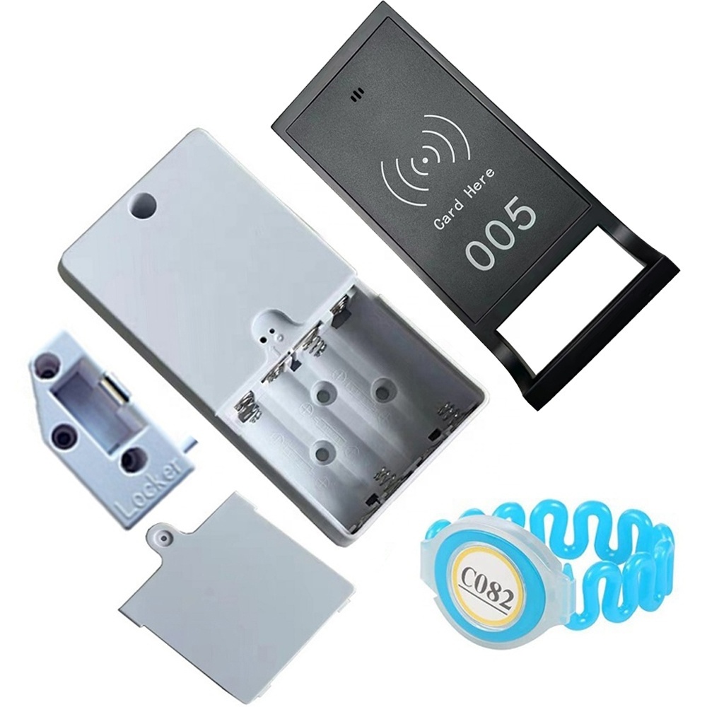 Waterpark Smart Electronic Rf Card Keyless Cabinet Door Lock with Free Bracelet Temporary Occupy Public Rfid Lock for Gym