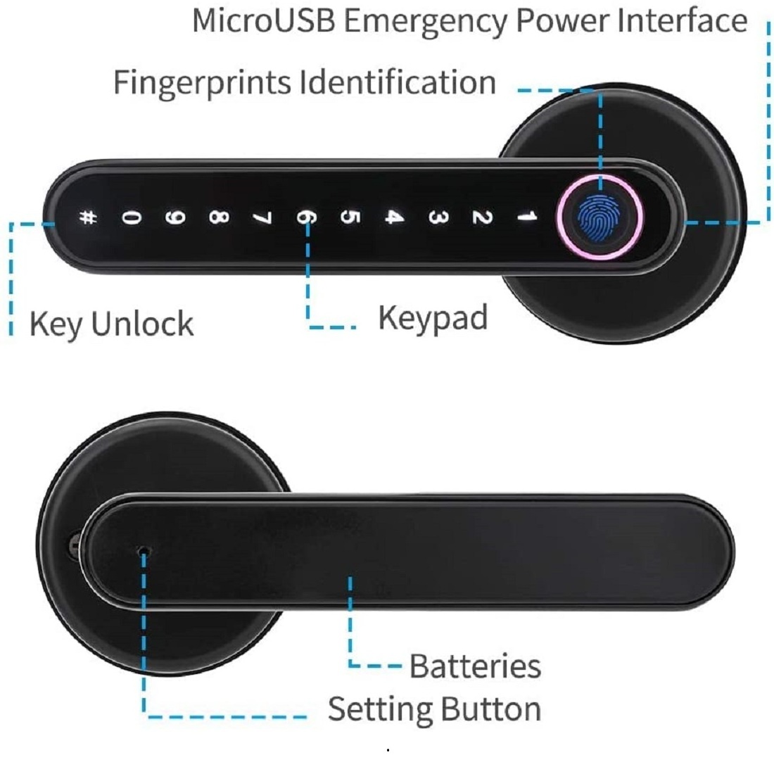 Entry door inside room ttlock app password finger print for front wood door smart lock biometric keyless door fingerprint lock