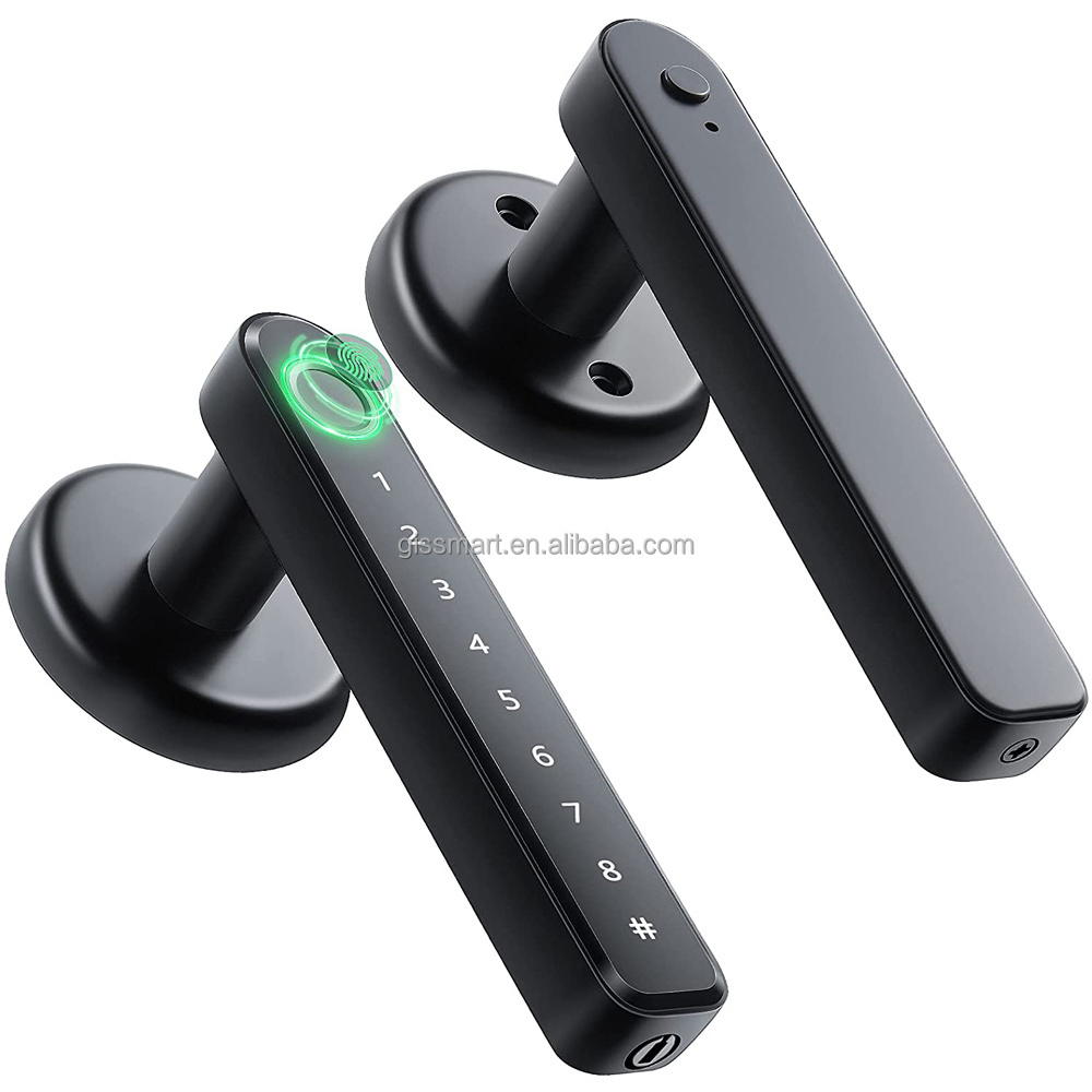 Ttlock App BLE Biometric Handle Lock for Office Department Airbnb Digital Password Fingerprint Smart Lock for Home Application