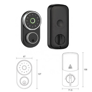 Aluminum alloy electronic password fingerprint deadbolt lock smart bluetooth app ultra tuya digital fingerprint wooden door lock