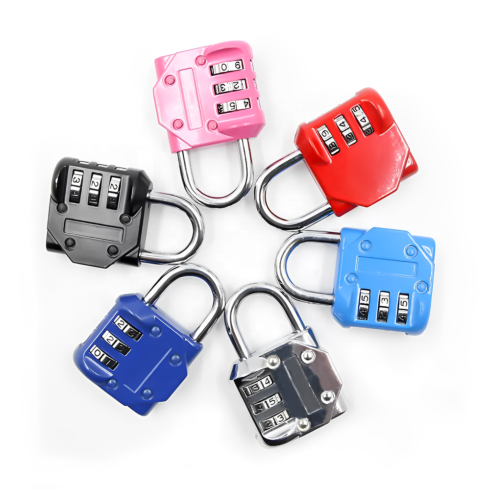 GIS Smart Custom Logo Zinc Alloy Combination Lock for Travel Luggage Suitcase Padlock Customs 3 Digit Password Mini Combo Lock