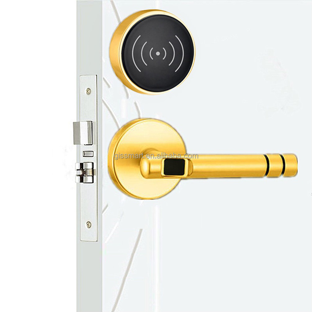 Factory Swipe Card Electronic Hotel Door Lock Smart Card Bedroom Door Lock with Key Proximity Card Management System Software