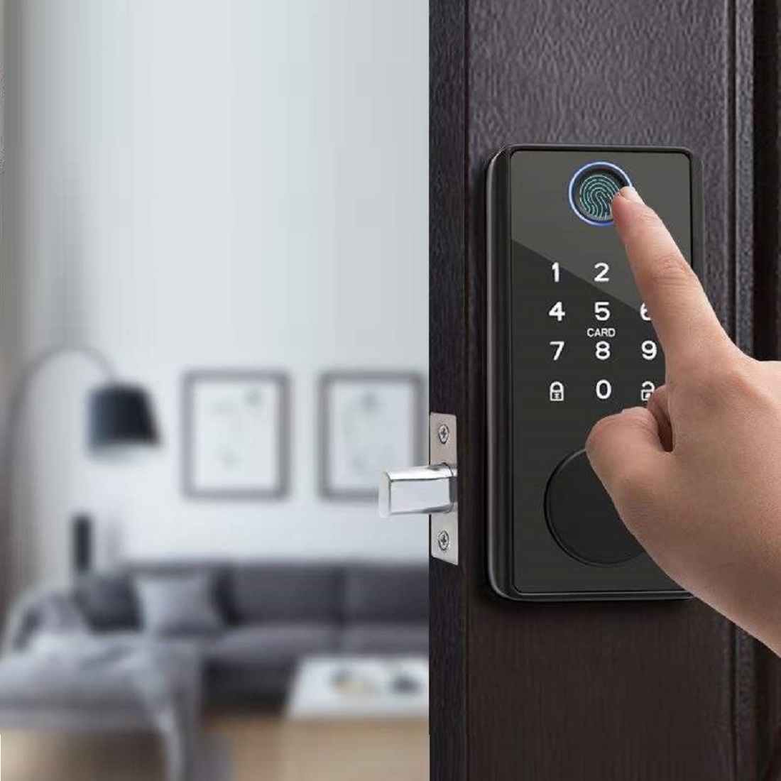 Office Apartment Home Front Door Mobile Control Keyless Biometric Electronic European Style Tuya Smart Fingerprint Deadbolt Lock