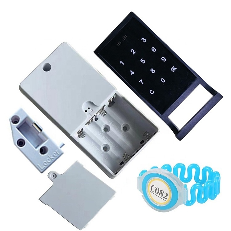 Zinc alloy digital pin code electronic locker cabinet lock with wristband master key