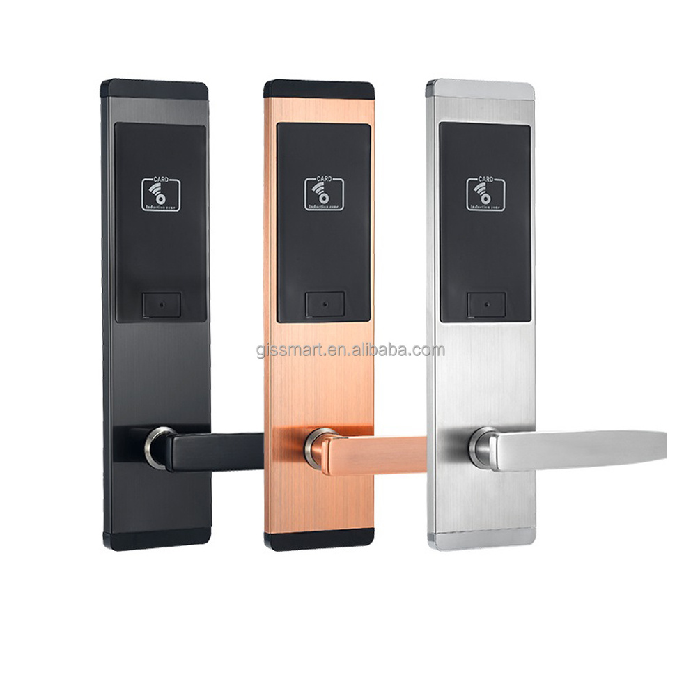 Smart Rfid Card Hotel Handle Lock Smart Swipe Electronic Hotel Id Card Lock System 125Khz or 13.56Mhz M1 Card Locking System