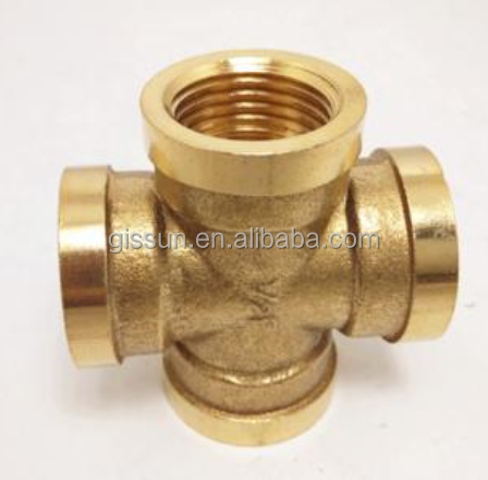 Professional Factory Threaded type 4 way copper fitting