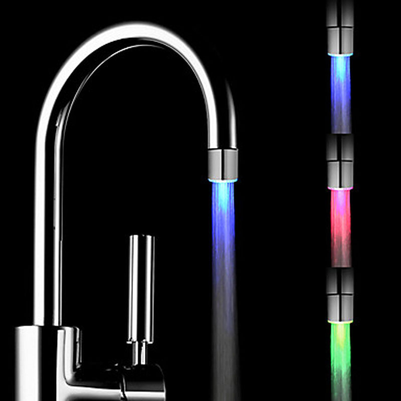 LED Temperature Sensitive Kitchen Faucets Light-up Faucet Kitchen Bathroom Glow Water Saving Faucet Aerator Tap Nozzle Shower