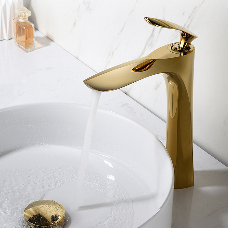 Luxury Gold New Bathroom Brass classic basin faucet Modern high quality wash basin faucet rose gold