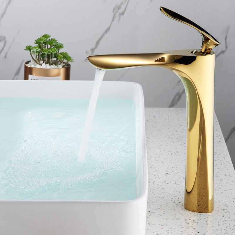 Luxury Gold New Bathroom Brass classic basin faucet Modern high quality wash basin faucet rose gold