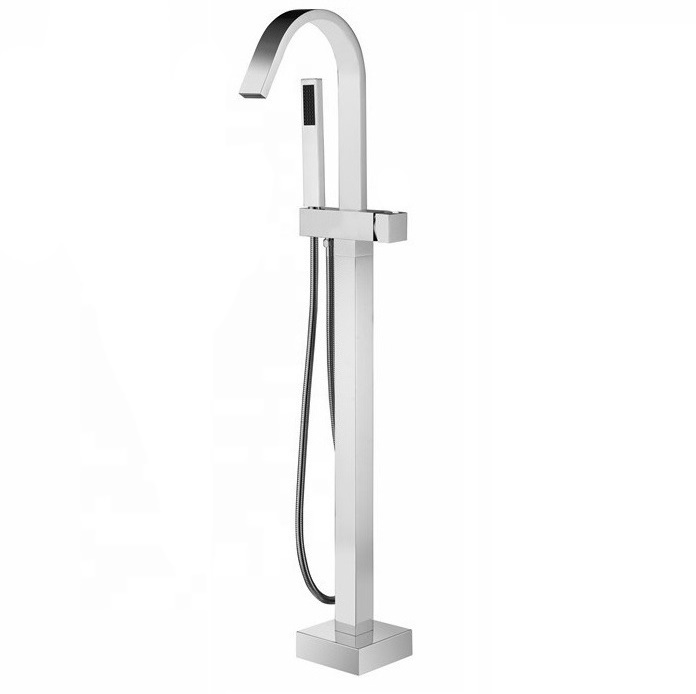 Europe Freestanding Bath Floor Mounted Spout Free Standing Bathtub Mixer Taps Faucet