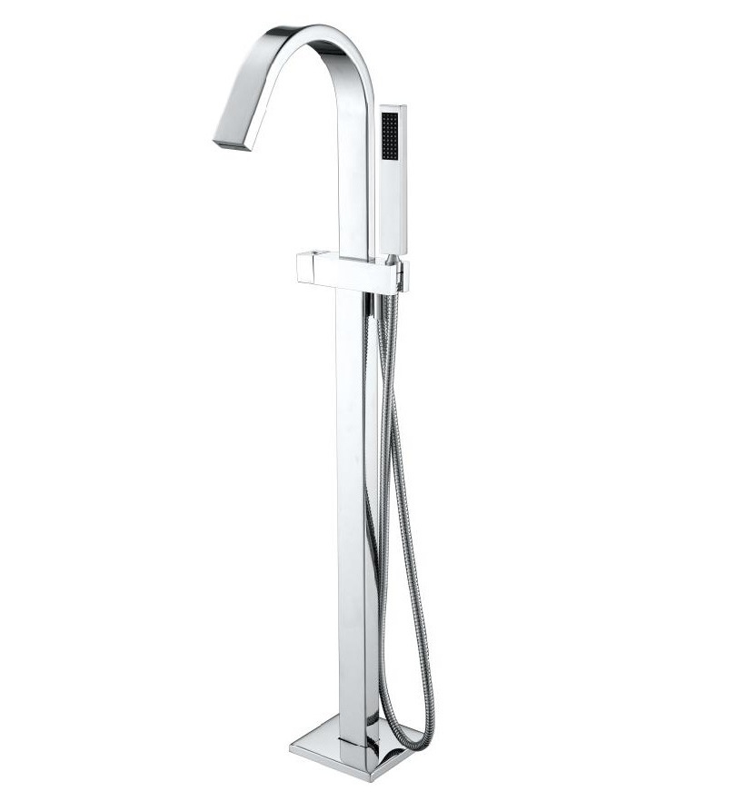 Europe Freestanding Bath Floor Mounted Spout Free Standing Bathtub Mixer Taps Faucet