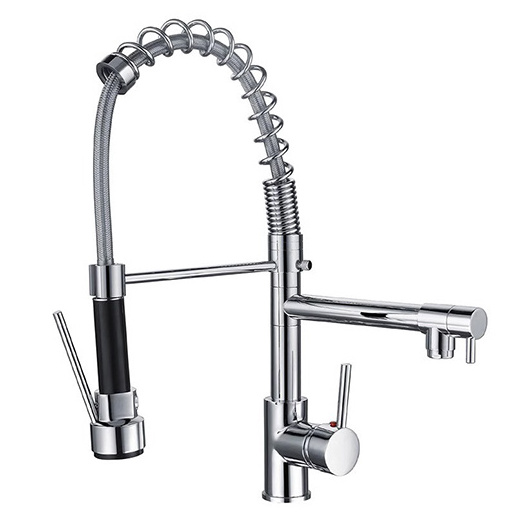 Factory Competitive Price Single Lever Pull Out Kitchen Sink Faucet Deck Mounted 360 Adjustable Flexible Kitchen Faucet