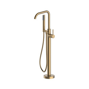 Antique bronze water brass gold color stand shower floor mounted sanitary taps claw foot bathtub facuets