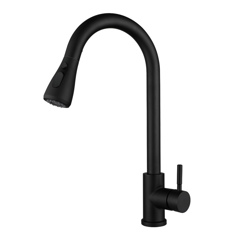 Black Pull Out Water Tap Kitchen Sink Faucet Sprayer Touch Sensor Kitchen Faucet Brass