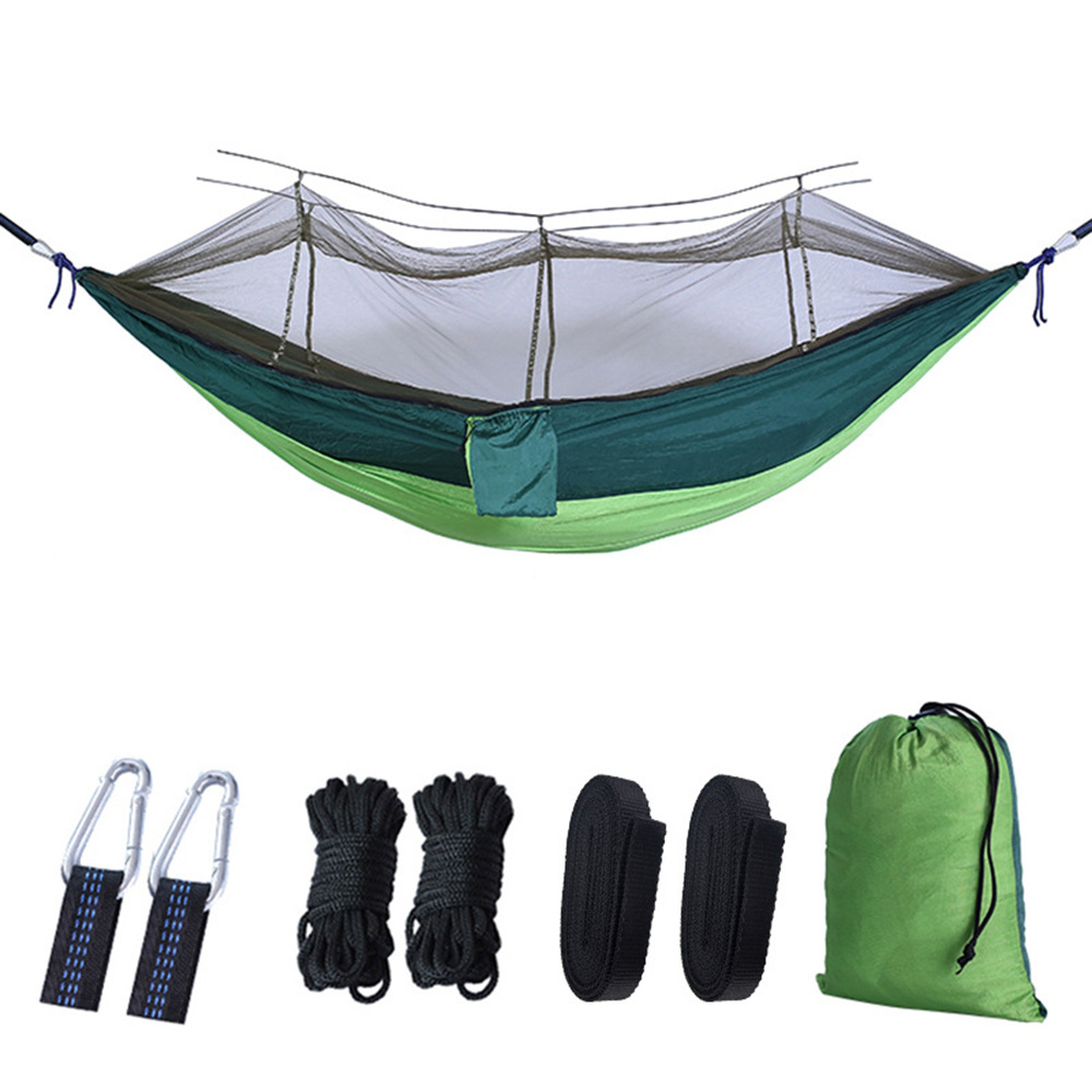 Outdoor camping mosquito net baby hammock ultra light nylon double army green mosquito net camping hammock