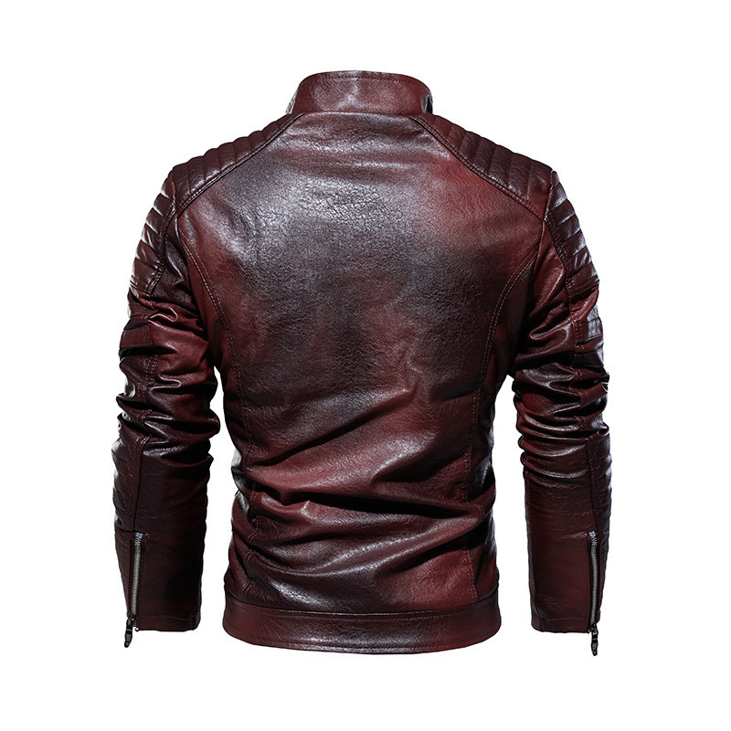 Men's Autumn Leather Motorcycle Brown Waterproof For Retro Windbreaker Sports Fashion Men's Motorcycle Coat Jacket